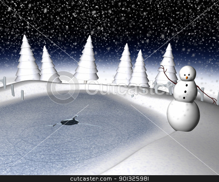 To use this stock image in your creative project, please select the size you need over to the right and click the "Add to Cart" button.
Your downloaded image will come with the Cutcaster watermark removed so don’t worry about the watermark you see on this page. Snowy winter scene stock photo, Computer generated 3d illustration of a snowy winter scene and snowman by Dusan Todorovic