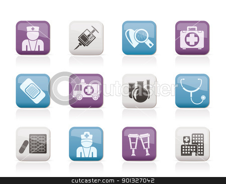 Medicine and healthcare icons Medicine and healthcare icons stock vector clipart, Medicine and healthcare icons - vector icon set by Stoyan Haytov