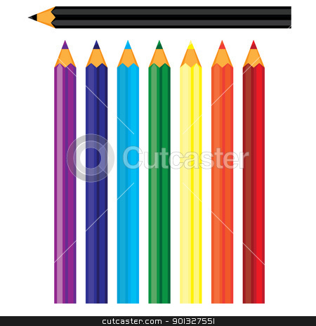 Coloured pencils Coloured pencils stock photo, Coloured pencils. Illustration on white background by dvarg