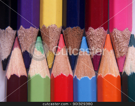Colored pecils. Colored pecils. stock photo, A colorful collage of colored pencil points. by indonesian image