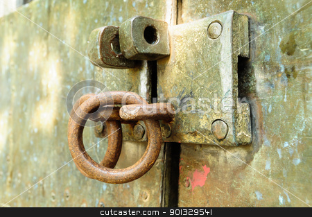 Unlock on an old door unlock on an old door stock photo, unlock on an old door by kowit sitthi