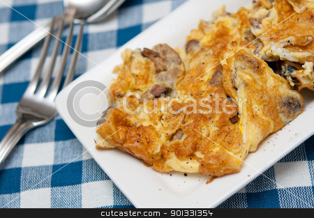 Asian fried egg Asian fried egg stock photo, Asian style fried egg with delicious mushroom ingredients. by Wai Chung Tang