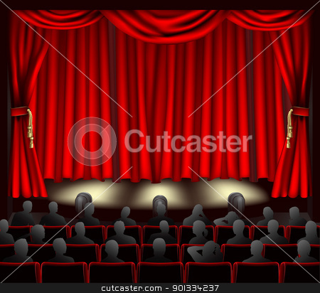 To use this stock image in your creative project, please select the size you need over to the right and click the "Add to Cart" button.
Your downloaded image will come with the Cutcaster watermark removed so don’t worry about the watermark you see on this page. Theatre with audience stock vector clipart, Illustration of theatre with curtains and audience. by Christos Georghiou