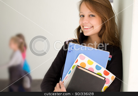 To use this stock image in your creative project, please select the size you need over to the right and click the "Add to Cart" button.
Your downloaded image will come with the Cutcaster watermark removed so don’t worry about the watermark you see on this page. Happy young student girl. stock photo, Portrait of happy young student girl. by exvivo