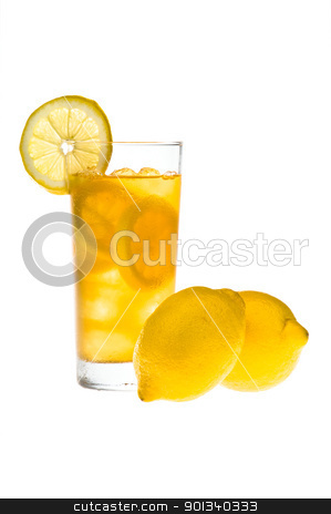 Chilled lemon ice tea over white Chilled lemon ice tea over white stock photo, Chilled lemon ice tea over white in nice yellow color by Ulrich Schade