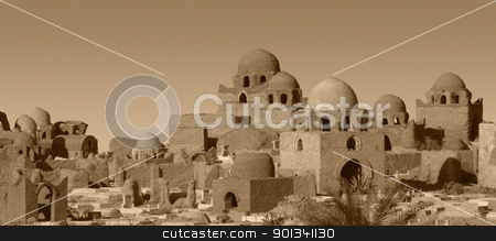 Mausoleums in Aswan mausoleums in Aswan stock photo, scenery with lots lots of mausoleums in Aswan (Egypt), brown toned by prill