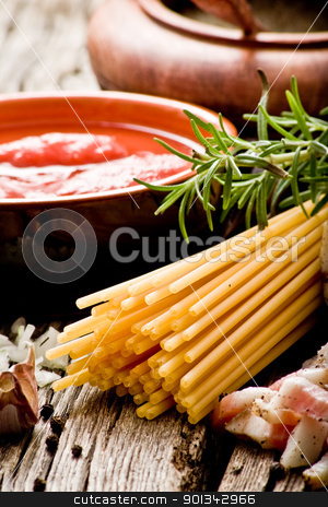 To use this stock image in your creative project, please select the size you need over to the right and click the "Add to Cart" button.
Your downloaded image will come with the Cutcaster watermark removed so don’t worry about the watermark you see on this page. amatriciana ingredients stock photo, italian traditional pasta amatriciana ingredients on wood by maxg71