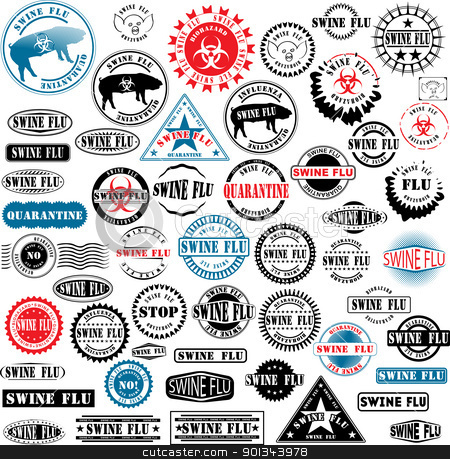 Ruber stamps Swine Flu Ruber stamps Swine Flu stock vector clipart, Collection of rubber stamps about swine flu. See other rubber stamp collections in my portfolio. by Ints Vikmanis