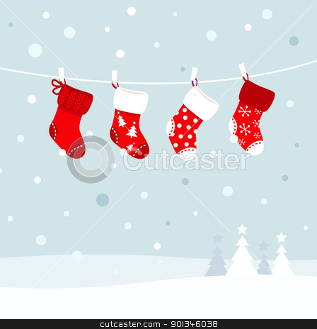 Christmas stockings in winter nature - white and red Christmas stockings in winter nature - white and red stock vector clipart, Cute christmas stockings, winter snow in background. Vector Illustration
by Jana Guothova
