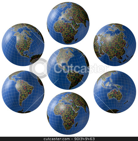 To use this stock image in your creative project, please select the size you need over to the right and click the "Add to Cart" button.
Your downloaded image will come with the Cutcaster watermark removed so don’t worry about the watermark you see on this page. Collage with world markets and economies stock photo, Collage with world markets and economies with stock market tickers on continents by Daniela Mangiuca
