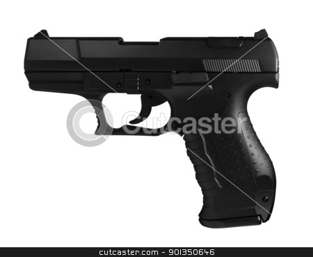 To use this stock image in your creative project, please select the size you need over to the right and click the "Add to Cart" button.
Your downloaded image will come with the Cutcaster watermark removed so don’t worry about the watermark you see on this page. black pistol stock photo, sideways studio photography of a black pistol in white back by prill