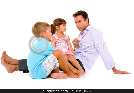 To use this stock image in your creative project, please select the size you need over to the right and click the "Add to Cart" button.
Your downloaded image will come with the Cutcaster watermark removed so don’t worry about the watermark you see on this page. father with two children stock photo, father with two children by ambrophoto