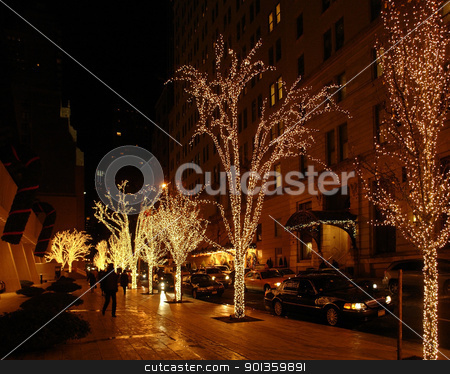 To use this stock image in your creative project, please select the size you need over to the right and click the "Add to Cart" button.
Your downloaded image will come with the Cutcaster watermark removed so don’t worry about the watermark you see on this page. New York street scenery at Christmas time stock photo, beautiful illuminated city view of New York (USA) at Christmas time by prill