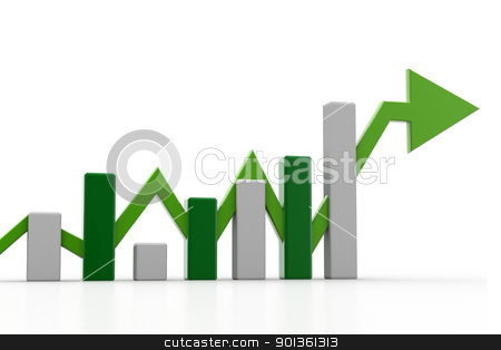 To use this stock image in your creative project, please select the size you need over to the right and click the "Add to Cart" button.
Your downloaded image will come with the Cutcaster watermark removed so don’t worry about the watermark you see on this page. Business graph stock photo, 3d yellow graph showing rise in green color background by dileep