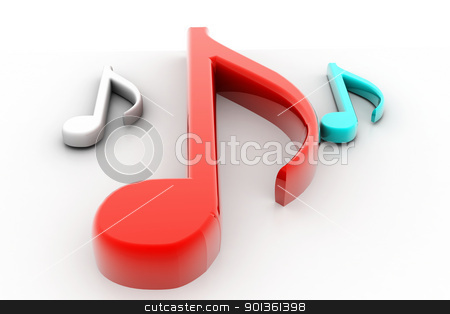 3D MUSIC NOTE SYMBOL stock photo 3d rendering music not symbol in isolated 