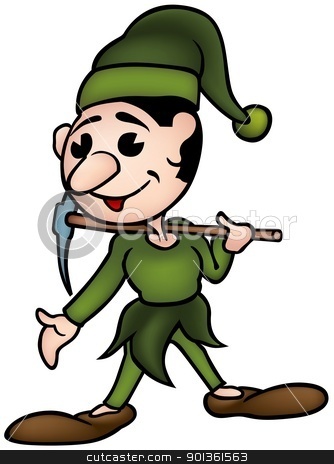 To use this stock image in your creative project, please select the size you need over to the right and click the "Add to Cart" button.
Your downloaded image will come with the Cutcaster watermark removed so don’t worry about the watermark you see on this page. Sprite and Pickaxe stock photo, Little Sprite and Pick axe - colored cartoon illustration by derocz