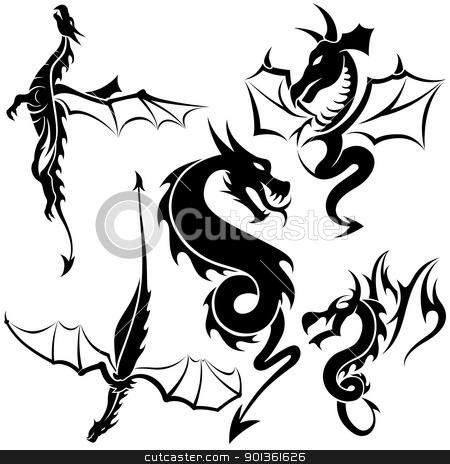To use this stock image in your creative project, please select the size you need over to the right and click the "Add to Cart" button.
Your downloaded image will come with the Cutcaster watermark removed so don’t worry about the watermark you see on this page. Tattoo Dragons stock photo, Tattoo Dragons - black illustration by derocz