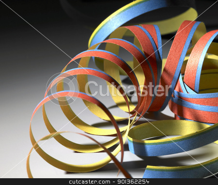Streamer background streamer background stock photo, symbolic carnival background with colorful paper blow-out in gradient back by prill
