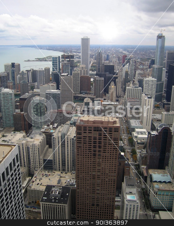 Chicago aerial view Chicago aerial view stock photo, aerial view of Chicago (USA) by prill
