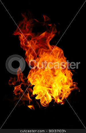 Fire Fire stock photo, Fire isolated on a black background by Lars Christensen