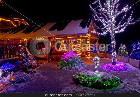 To use this stock image in your creative project, please select the size you need over to the right and click the "Add to Cart" button.
Your downloaded image will come with the Cutcaster watermark removed so don’t worry about the watermark you see on this page. Christmas fantasy - lodge and tree lights stock photo, Christmas fantasy lodge and tree lights, Cazma, Croatia by xbrchx