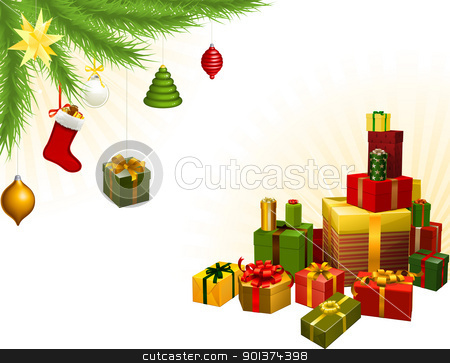 To use this stock image in your creative project, please select the size you need over to the right and click the "Add to Cart" button.
Your downloaded image will come with the Cutcaster watermark removed so don’t worry about the watermark you see on this page. Christmas tree decorations and gifts stock vector clipart, Christmas corner background elements. Christmas tree, balls and gifts. Corners can be moved for more space in centre by Christos Georghiou