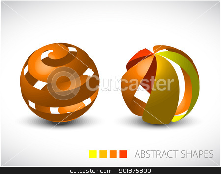 Abstract spheres made from colorful stripes Abstract spheres made from colorful stripes stock vector clipart, Collection of abstract spheres made from colorful stripes by orson