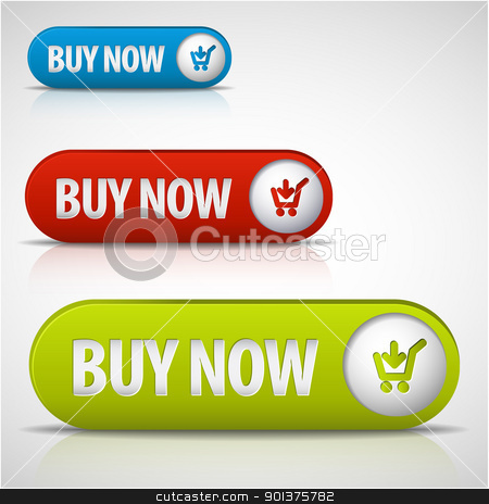 Set of buy now buttons set of buy now buttons stock vector clipart, set of buy now buttons - red, green and blue by orson