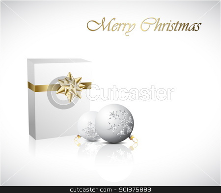 Christmas Gift box with two christmas decorations Christmas Gift box with two christmas decorations stock vector clipart, Christmas Gift box with two christmas decorations (vector) by orson