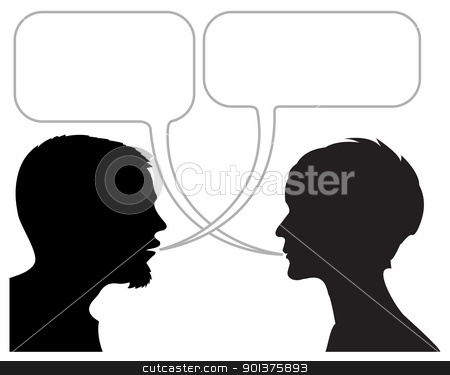 To use this stock image in your creative project, please select the size you need over to the right and click the "Add to Cart" button.
Your downloaded image will come with the Cutcaster watermark removed so don’t worry about the watermark you see on this page. dialogue comic strip stock vector clipart, dialogue comic strip with silhouettes and speech bubbles by orson