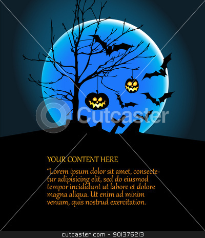 To use this stock image in your creative project, please select the size you need over to the right and click the "Add to Cart" button.
Your downloaded image will come with the Cutcaster watermark removed so don’t worry about the watermark you see on this page. Halloween illustration with pumpkins, bats and big moon stock vector clipart, Halloween illustration with pumpkins, bats, big moon and place for your content by orson
