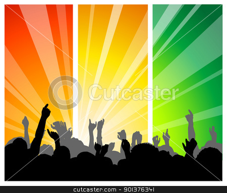 To use this stock image in your creative project, please select the size you need over to the right and click the "Add to Cart" button.
Your downloaded image will come with the Cutcaster watermark removed so don’t worry about the watermark you see on this page. People at the concert stock vector clipart, People at the concert - with colorful background by orson