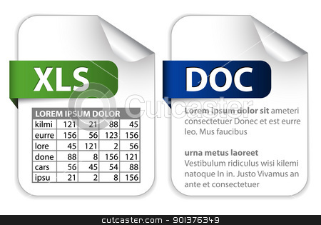 Icons for office file extensions icons for office file extensions stock vector clipart, Vector set of icons for office file extensions (text, spreadsheet)
by orson