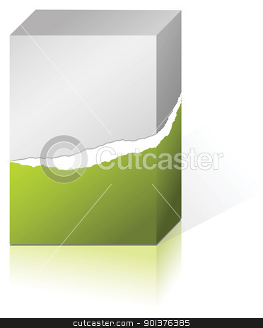 Partially unpacked box Partially unpacked box stock vector clipart, Partially unpacked box with some product (packed in green paper) by orson