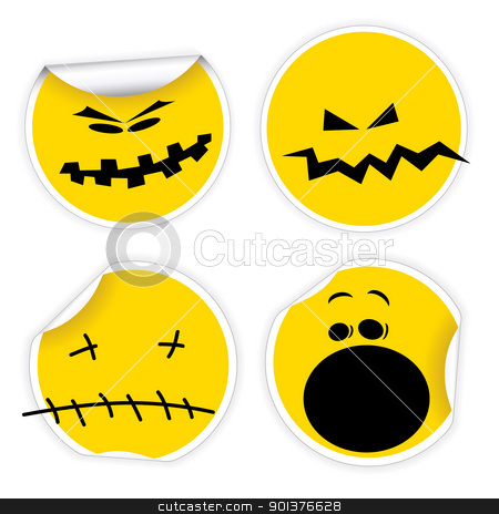 To use this stock image in your creative project, please select the size you need over to the right and click the "Add to Cart" button.
Your downloaded image will come with the Cutcaster watermark removed so don’t worry about the watermark you see on this page. Set of Halloween yellow smiles labels stock vector clipart, Set of Halloween yellow labels with various smiles by orson