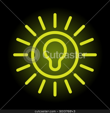 To use this stock image in your creative project, please select the size you need over to the right and click the "Add to Cart" button.
Your downloaded image will come with the Cutcaster watermark removed so don’t worry about the watermark you see on this page. Green Bulb Icon stock vector clipart, Simple and elegant green bulb icon on black enlightened background by HypnoCreative