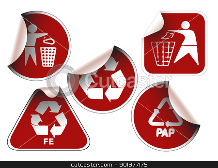 To use this stock image in your creative project, please select the size you need over to the right and click the "Add to Cart" button.
Your downloaded image will come with the Cutcaster watermark removed so don’t worry about the watermark you see on this page. Set of dark red labels stock vector clipart, Set of dark red labels badges and stickers with recycle icons by orson