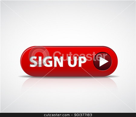 Big red sign up now button Big red sign up now button stock vector clipart, Big red sign up now button with shadow and reflections by orson