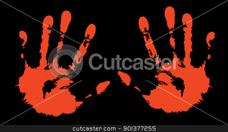 To use this stock image in your creative project, please select the size you need over to the right and click the "Add to Cart" button.
Your downloaded image will come with the Cutcaster watermark removed so don’t worry about the watermark you see on this page. print of my hands stock vector clipart, print of my hands - red hands on black back by orson
