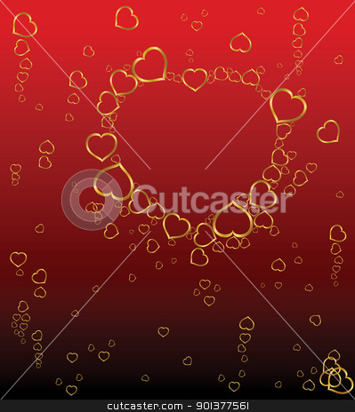 To use this stock image in your creative project, please select the size you need over to the right and click the "Add to Cart" button.
Your downloaded image will come with the Cutcaster watermark removed so don’t worry about the watermark you see on this page. Valentines background with hearts stock vector clipart, Red Valentines background with golden hearts by orson
