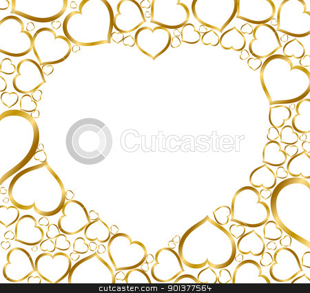 Background with golden hearts Background with golden hearts stock vector clipart, Valentines background with golden hearts on white by orson