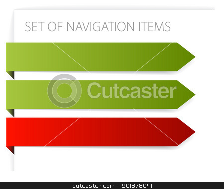 Paper arrows - modern navigation items Paper arrows - modern navigation items stock vector clipart, Paper arrows - modern navigation items on white background (vector) by orson