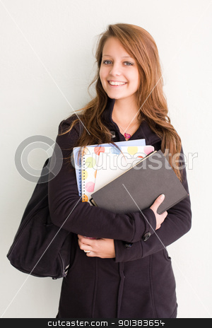 To use this stock image in your creative project, please select the size you need over to the right and click the "Add to Cart" button.
Your downloaded image will come with the Cutcaster watermark removed so don’t worry about the watermark you see on this page. Attractive brunette student girl. stock photo, Half length portrait of an attractive brunette student girl. by exvivo