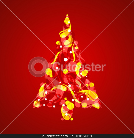 Abstract Christmas Tree Abstract Christmas Tree stock photo, Abstract Christmas Tree. Illustration on red background by dvarg