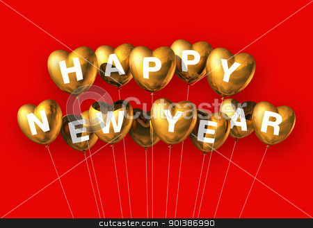 To use this stock image in your creative project, please select the size you need over to the right and click the "Add to Cart" button.
Your downloaded image will come with the Cutcaster watermark removed so don’t worry about the watermark you see on this page. gold happy new year heart shaped balloons stock photo, gold Happy new year heart shaped balloons isolated on red by Laurent Davoust