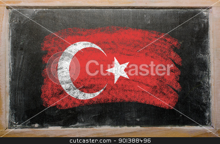 To use this stock image in your creative project, please select the size you need over to the right and click the "Add to Cart" button.
Your downloaded image will come with the Cutcaster watermark removed so don’t worry about the watermark you see on this page. flag of turkey on blackboard painted with chalk stock photo, Chalky turkish flag painted with color chalk on old blackboard by Vedran Vukoja