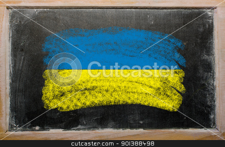 To use this stock image in your creative project, please select the size you need over to the right and click the "Add to Cart" button.
Your downloaded image will come with the Cutcaster watermark removed so don’t worry about the watermark you see on this page. flag of ukraine on blackboard painted with chalk stock photo, Chalky ukrainian flag painted with color chalk on old blackboard by Vedran Vukoja
