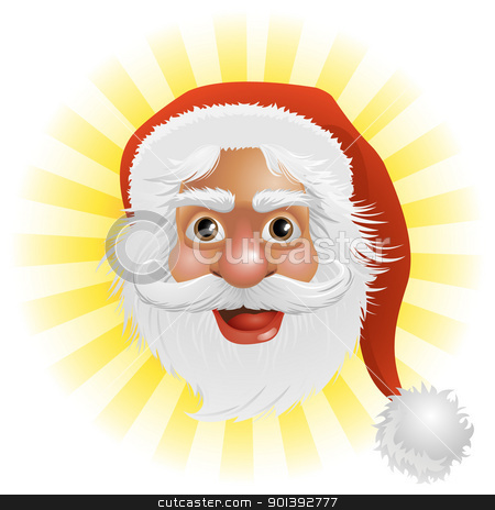 Santa Claus face Santa Claus face stock vector clipart, An illustration of a happy Christmas Santa Claus face by Christos Georghiou