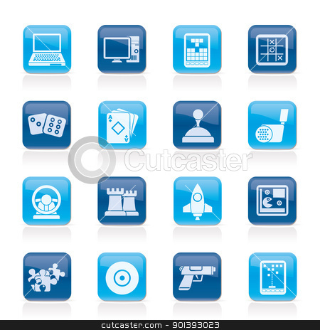 Computer Games tools and Icons Computer Games tools and Icons stock vector clipart, Computer Games tools and Icons - vector icon set by Stoyan Haytov