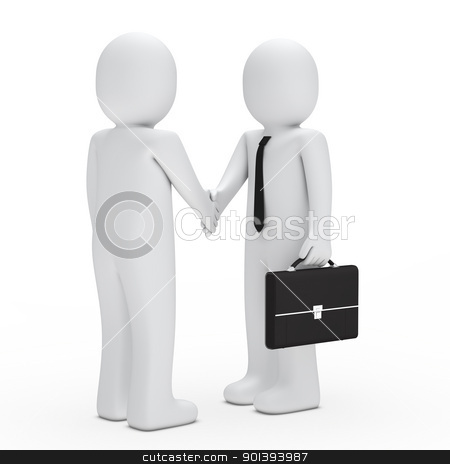 To use this stock image in your creative project, please select the size you need over to the right and click the "Add to Cart" button.
Your downloaded image will come with the Cutcaster watermark removed so don’t worry about the watermark you see on this page. business man handshake stock photo, 3d business man with tie briefcase handshake by d3images